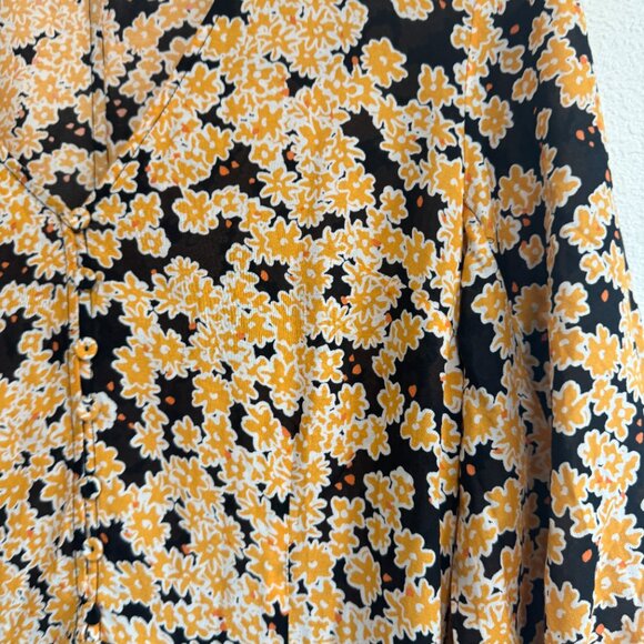 ☀️ & Other Stories Floral Modal Blend Mini Dress Orange Yellow Stockholm Atelier - Picture 9 of 10